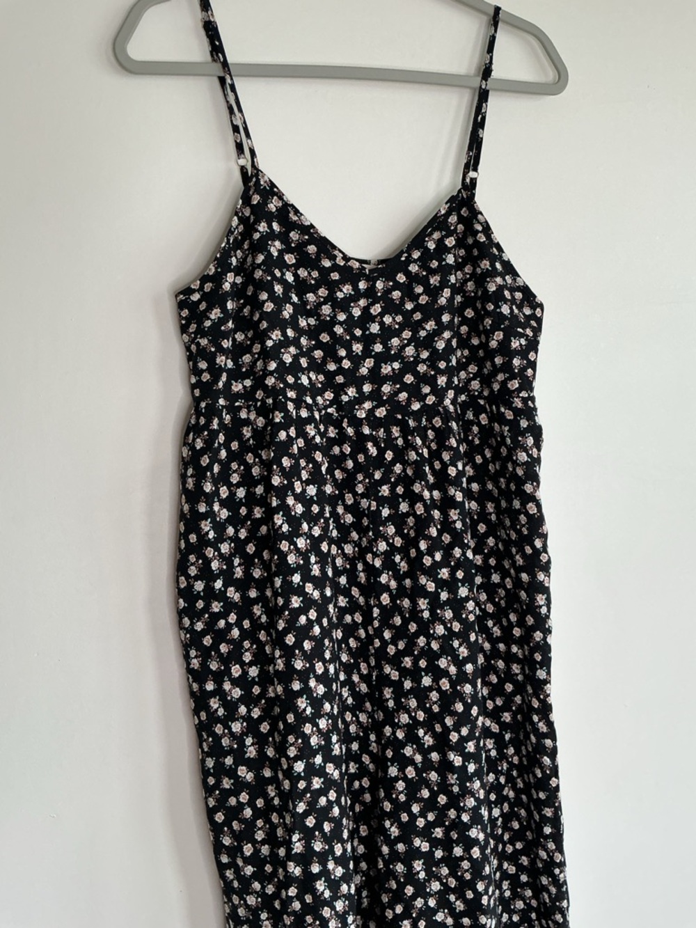 Natural Life Black Floral Cami Wide Leg Boho Romper Sleeveless Small - Picture 3 of 6
